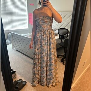 Floral Strapless Maxi Dress